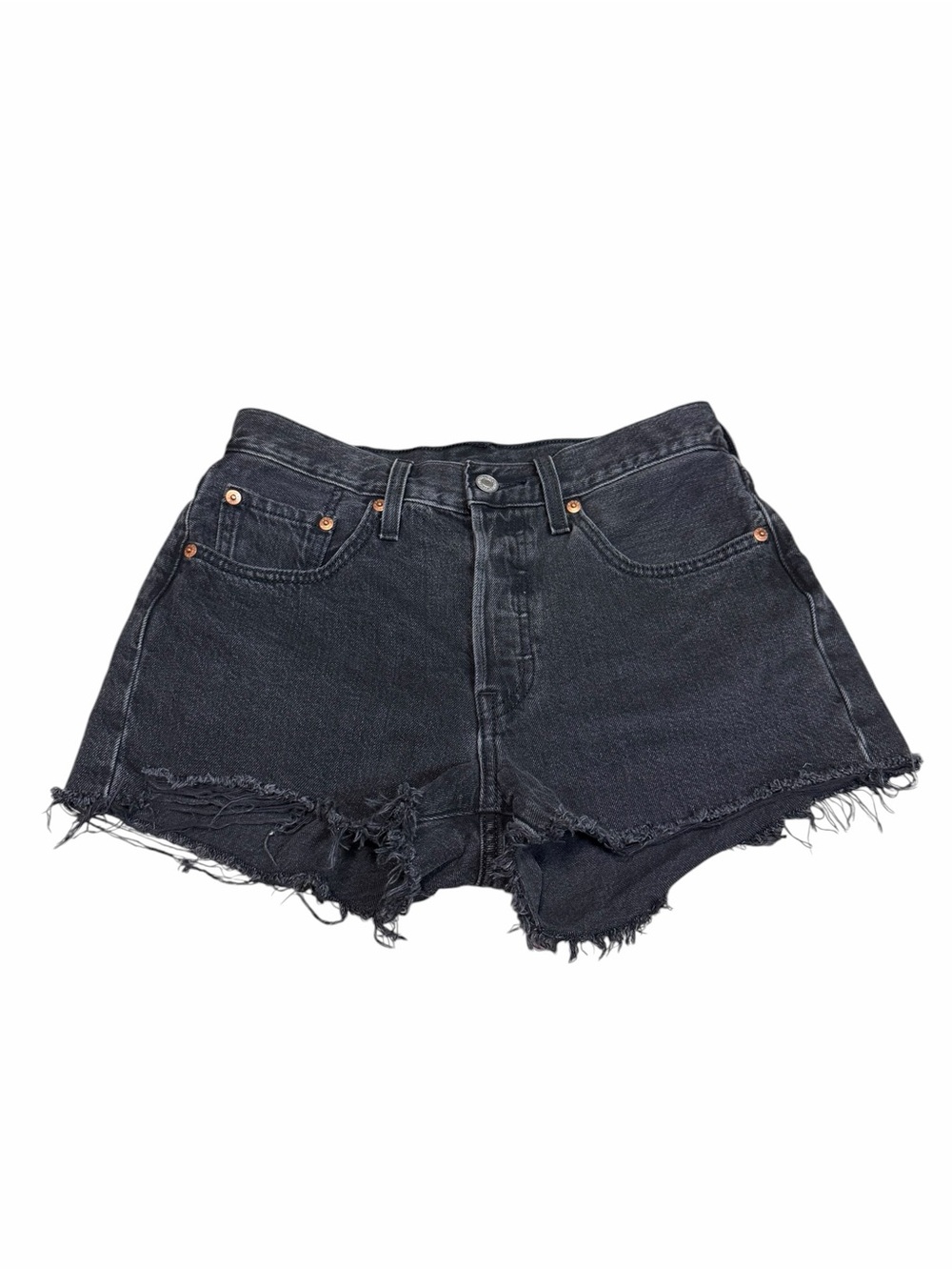 Levi's Women's 501 High Rise Cutoff Denim Shorts | Washed Black | Size 26